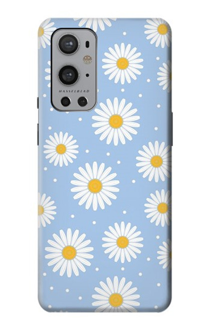 W3681 Daisy Flowers Pattern Funda Carcasa Case y Caso Del Tirón Funda para OnePlus 9 Pro