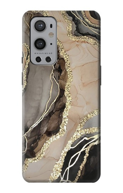 W3700 Marble Gold Graphic Printed Funda Carcasa Case y Caso Del Tirón Funda para OnePlus 9 Pro