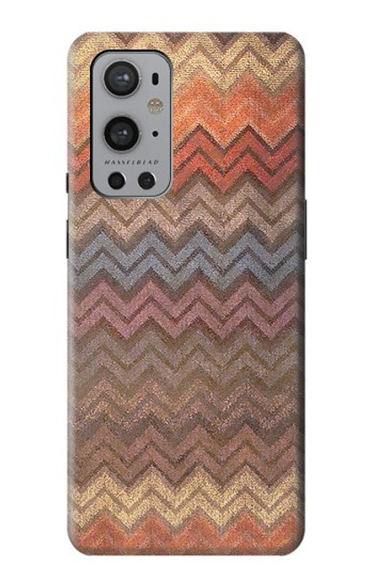 W3752 Zigzag Fabric Pattern Graphic Printed Funda Carcasa Case y Caso Del Tirón Funda para OnePlus 9 Pro