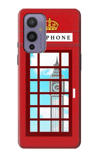 W2059 England British Telephone Box Minimalist Funda Carcasa Case y Caso Del Tirón Funda para OnePlus 9