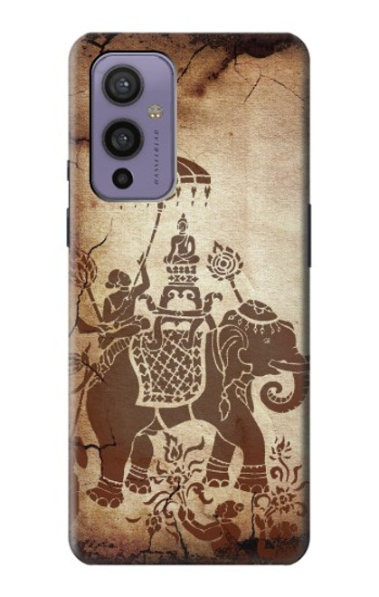 W2102 Thai Art Buddha on Elephant Funda Carcasa Case y Caso Del Tirón Funda para OnePlus 9