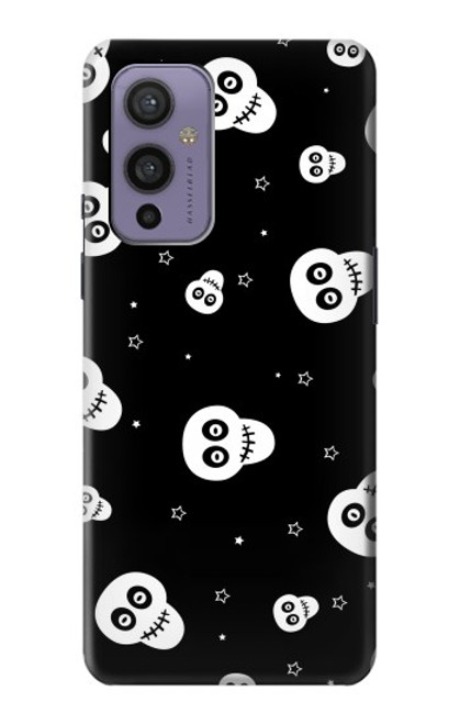 W3261 Smile Skull Halloween Pattern Funda Carcasa Case y Caso Del Tirón Funda para OnePlus 9