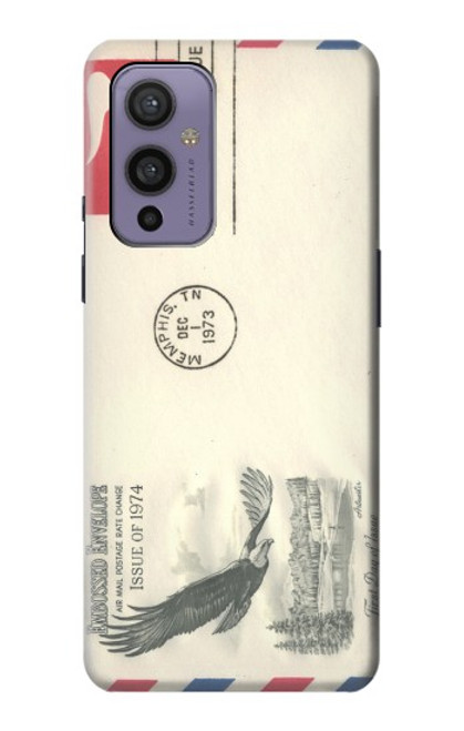 W3551 Vintage Airmail Envelope Art Funda Carcasa Case y Caso Del Tirón Funda para OnePlus 9