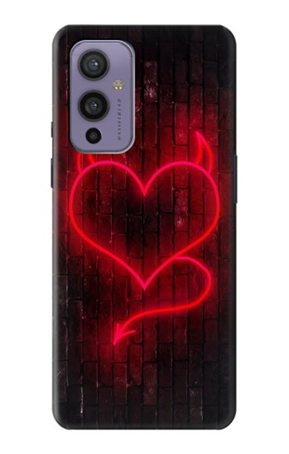 W3682 Devil Heart Funda Carcasa Case y Caso Del Tirón Funda para OnePlus 9