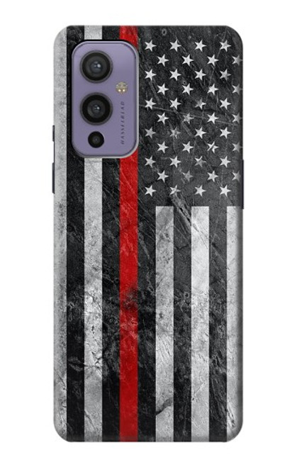 W3687 Firefighter Thin Red Line American Flag Funda Carcasa Case y Caso Del Tirón Funda para OnePlus 9