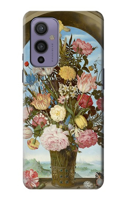 W3749 Vase of Flowers Funda Carcasa Case y Caso Del Tirón Funda para OnePlus 9