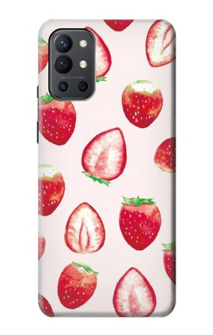 W3481 Strawberry Funda Carcasa Case y Caso Del Tirón Funda para OnePlus 9R