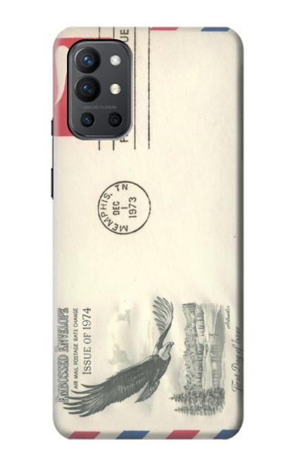 W3551 Vintage Airmail Envelope Art Funda Carcasa Case y Caso Del Tirón Funda para OnePlus 9R