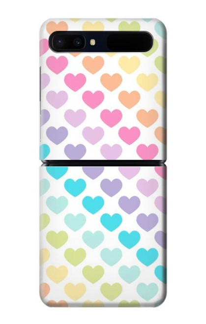 W3499 Colorful Heart Pattern Funda Carcasa Case y Caso Del Tirón Funda para Samsung Galaxy Z Flip 5G