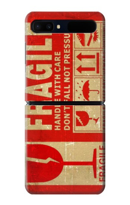 W3552 Vintage Fragile Label Art Funda Carcasa Case y Caso Del Tirón Funda para Samsung Galaxy Z Flip 5G