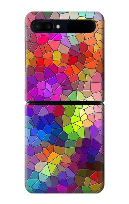 W3677 Colorful Brick Mosaics Funda Carcasa Case y Caso Del Tirón Funda para Samsung Galaxy Z Flip 5G