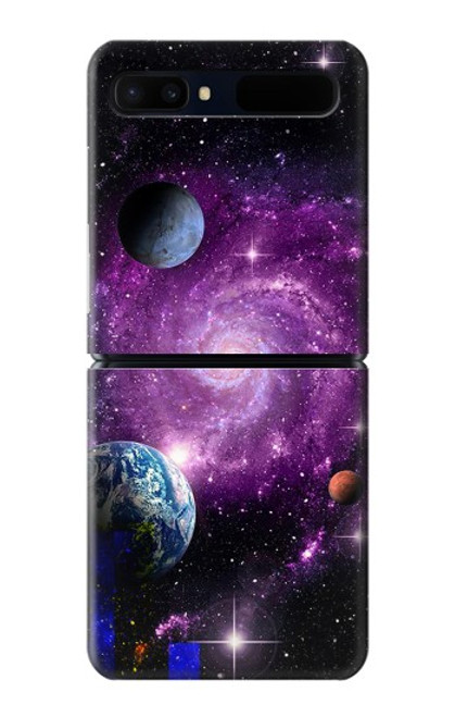 W3689 Galaxy Outer Space Planet Funda Carcasa Case y Caso Del Tirón Funda para Samsung Galaxy Z Flip 5G