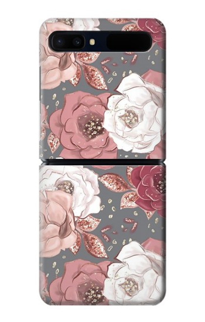 W3716 Rose Floral Pattern Funda Carcasa Case y Caso Del Tirón Funda para Samsung Galaxy Z Flip 5G