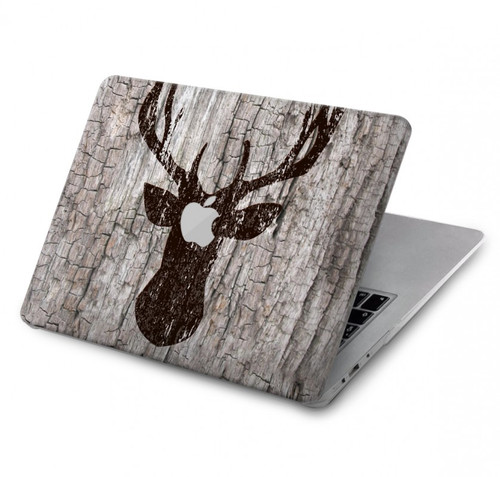 W2505 Reindeer Head Old Wood Texture Graphic Funda Carcasa Case para MacBook Air 13″ - A1932, A2179, A2337