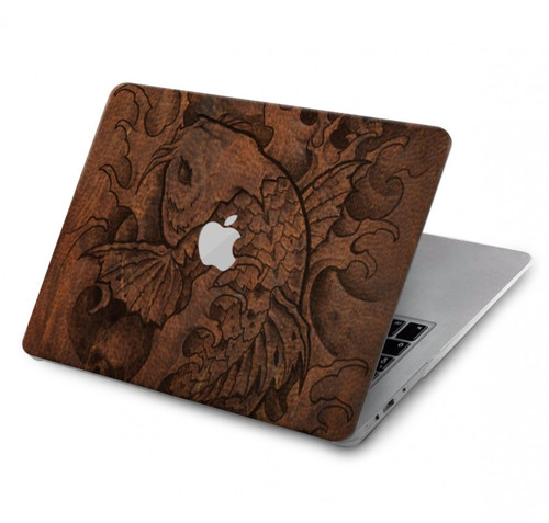 W3405 Fish Tattoo Leather Graphic Print Funda Carcasa Case para MacBook Pro 15″ - A1707, A1990
