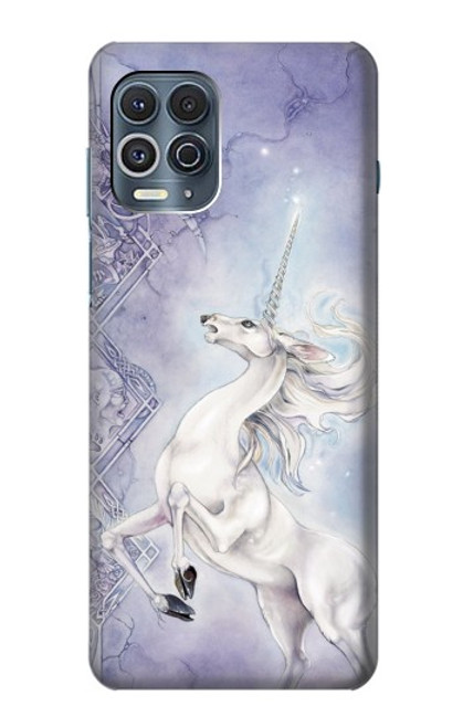 W1134 White Horse Unicorn Funda Carcasa Case y Caso Del Tirón Funda para Motorola Edge S