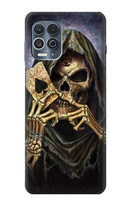 W3594 Grim Reaper Wins Poker Funda Carcasa Case y Caso Del Tirón Funda para Motorola Edge S