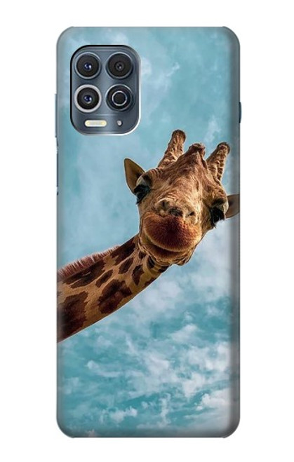 W3680 Cute Smile Giraffe Funda Carcasa Case y Caso Del Tirón Funda para Motorola Edge S