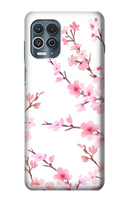 W3707 Pink Cherry Blossom Spring Flower Funda Carcasa Case y Caso Del Tirón Funda para Motorola Edge S