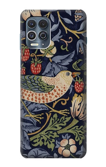 W3791 William Morris Strawberry Thief Fabric Funda Carcasa Case y Caso Del Tirón Funda para Motorola Edge S