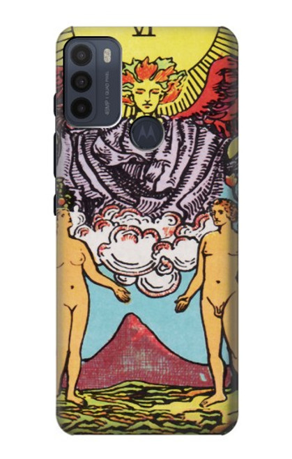 W2763 Lovers Tarot Card Funda Carcasa Case y Caso Del Tirón Funda para Motorola Moto G50