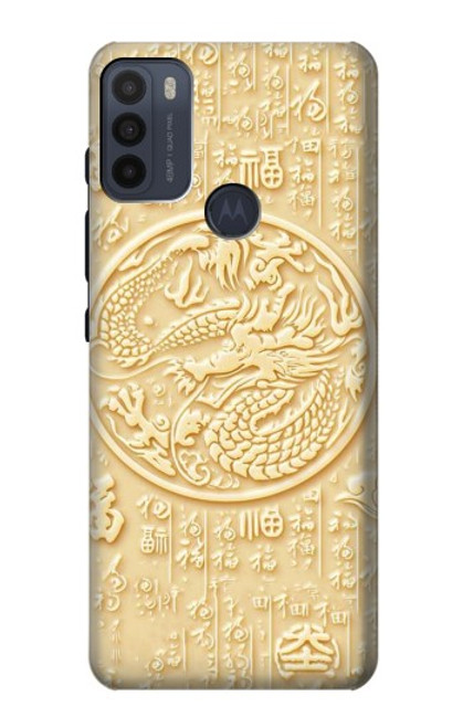 W3288 White Jade Dragon Graphic Painted Funda Carcasa Case y Caso Del Tirón Funda para Motorola Moto G50