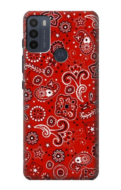 W3354 Red Classic Bandana Funda Carcasa Case y Caso Del Tirón Funda para Motorola Moto G50