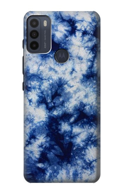 W3439 Fabric Indigo Tie Dye Funda Carcasa Case y Caso Del Tirón Funda para Motorola Moto G50