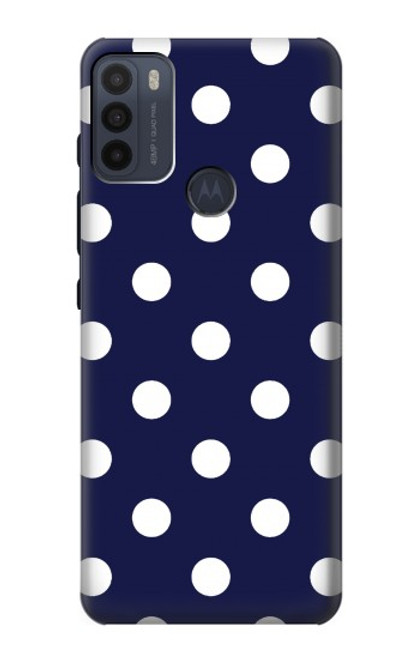 W3533 Blue Polka Dot Funda Carcasa Case y Caso Del Tirón Funda para Motorola Moto G50