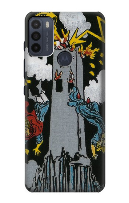 W3745 Tarot Card The Tower Funda Carcasa Case y Caso Del Tirón Funda para Motorola Moto G50