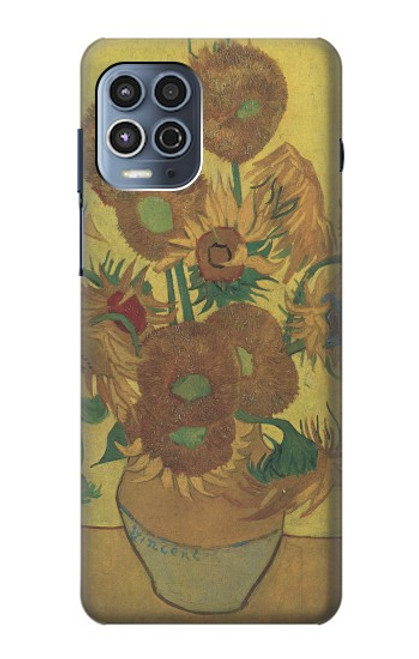 W0214 Van Gogh Vase Fifteen Sunflowers Funda Carcasa Case y Caso Del Tirón Funda para Motorola Moto G100