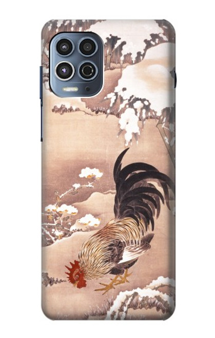 W1332 Ito Jakuchu Rooster Funda Carcasa Case y Caso Del Tirón Funda para Motorola Moto G100