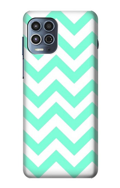 W1723 Mint Chevron Zigzag Funda Carcasa Case y Caso Del Tirón Funda para Motorola Moto G100