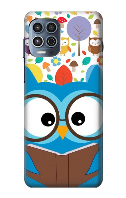 W2521 Cute Nerd Owl Cartoon Funda Carcasa Case y Caso Del Tirón Funda para Motorola Moto G100