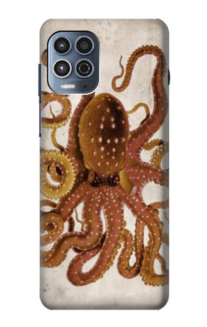 W2801 Vintage Octopus Funda Carcasa Case y Caso Del Tirón Funda para Motorola Moto G100