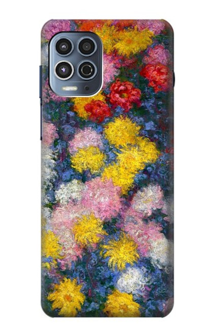 W3342 Claude Monet Chrysanthemums Funda Carcasa Case y Caso Del Tirón Funda para Motorola Moto G100