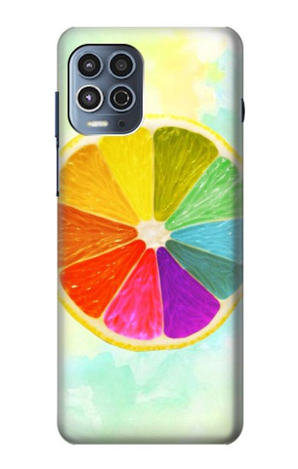 W3493 Colorful Lemon Funda Carcasa Case y Caso Del Tirón Funda para Motorola Moto G100