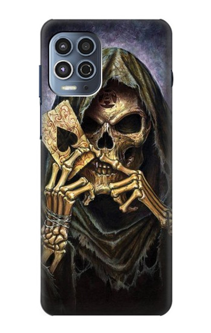 W3594 Grim Reaper Wins Poker Funda Carcasa Case y Caso Del Tirón Funda para Motorola Moto G100