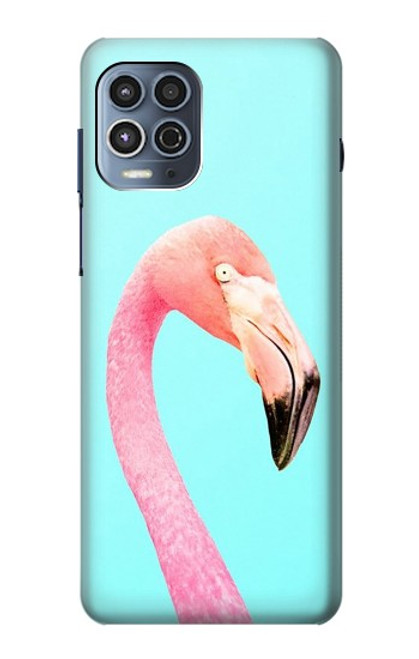 W3708 Pink Flamingo Funda Carcasa Case y Caso Del Tirón Funda para Motorola Moto G100