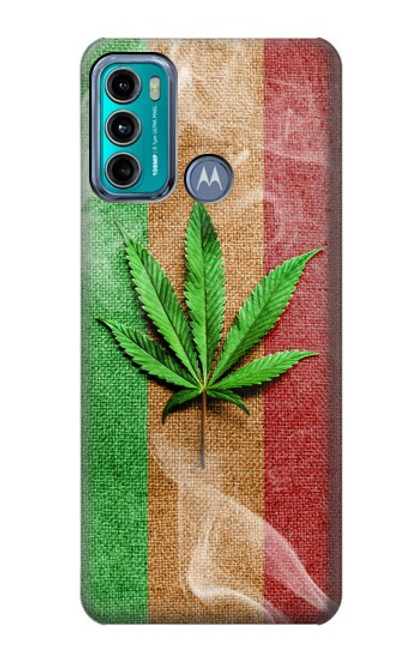 W2109 Marijuana Rasta Flag Funda Carcasa Case y Caso Del Tirón Funda para Motorola Moto G60, G40 Fusion