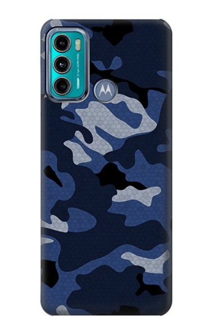 W2959 Navy Blue Camo Camouflage Funda Carcasa Case y Caso Del Tirón Funda para Motorola Moto G60, G40 Fusion