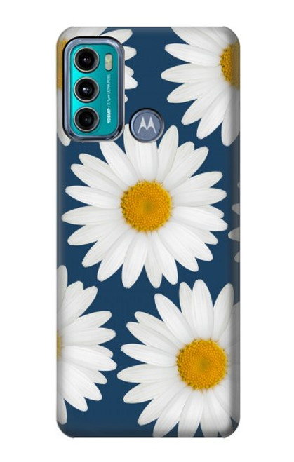 W3009 Daisy Blue Funda Carcasa Case y Caso Del Tirón Funda para Motorola Moto G60, G40 Fusion