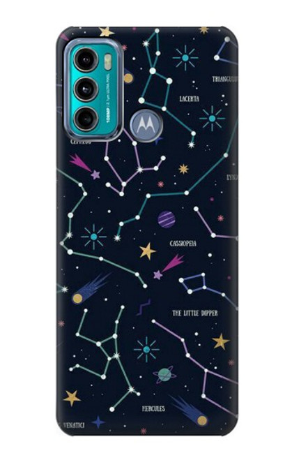 W3220 Star Map Zodiac Constellations Funda Carcasa Case y Caso Del Tirón Funda para Motorola Moto G60, G40 Fusion