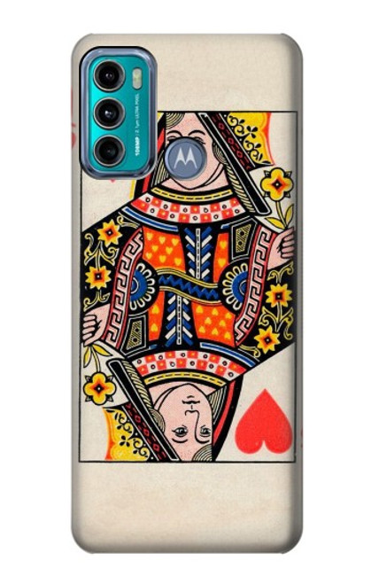 W3429 Queen Hearts Card Funda Carcasa Case y Caso Del Tirón Funda para Motorola Moto G60, G40 Fusion