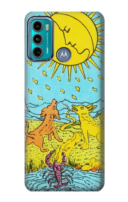 W3435 Tarot Card Moon Funda Carcasa Case y Caso Del Tirón Funda para Motorola Moto G60, G40 Fusion