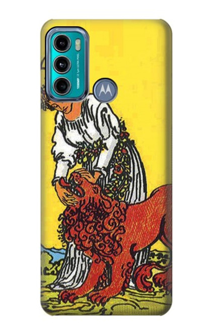 W3458 Strength Tarot Card Funda Carcasa Case y Caso Del Tirón Funda para Motorola Moto G60, G40 Fusion