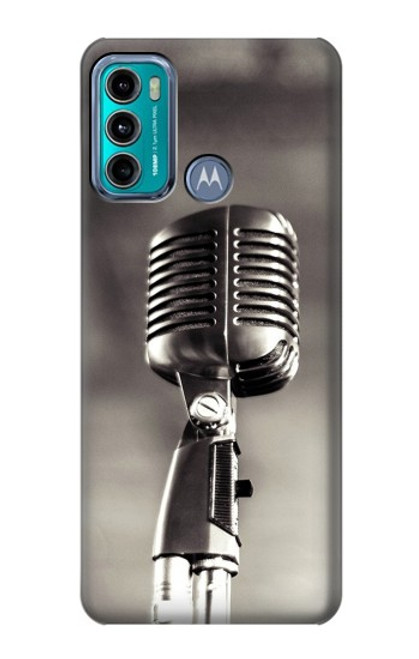 W3495 Vintage Microphone Funda Carcasa Case y Caso Del Tirón Funda para Motorola Moto G60, G40 Fusion