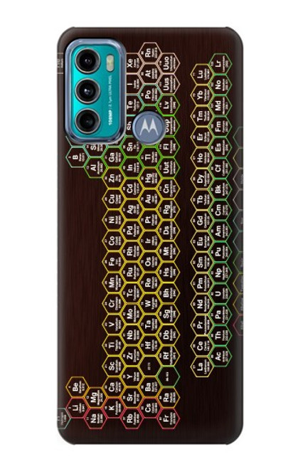 W3544 Neon Honeycomb Periodic Table Funda Carcasa Case y Caso Del Tirón Funda para Motorola Moto G60, G40 Fusion