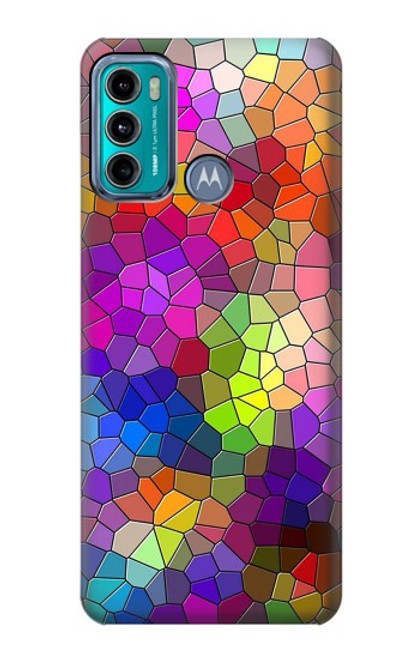 W3677 Colorful Brick Mosaics Funda Carcasa Case y Caso Del Tirón Funda para Motorola Moto G60, G40 Fusion