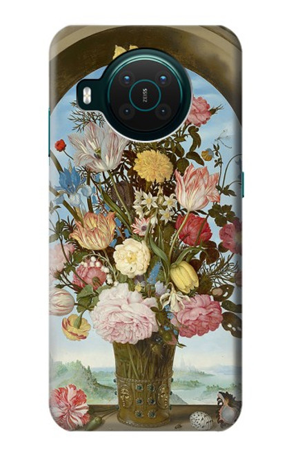 W3749 Vase of Flowers Funda Carcasa Case y Caso Del Tirón Funda para Nokia X10